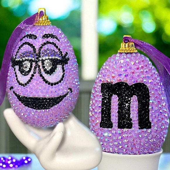 Easter Egg, Purple Bejeweled Egg Ornament, Spring...